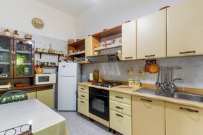 Geladeira, cooktop, talheres/pratos/utensílios de cozinha