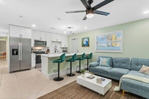 Fridge, microwave, oven, stovetop - The Shark Tank • Dual 2BR Units • 6 Guests/Unit • Steps to Beach & Nightlife (Cocoa Beach)