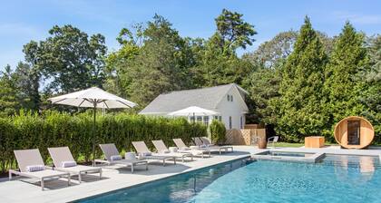 Resort-Style Bellport Estate | Pool/Spa, Sauna, Fire Pit, Game Room | Near Beach
