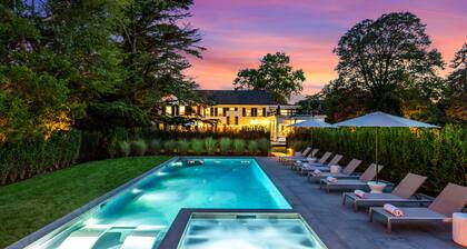 Resort-Style Bellport Estate | Pool/Spa, Sauna, Fire Pit, Game Room | Near Beach