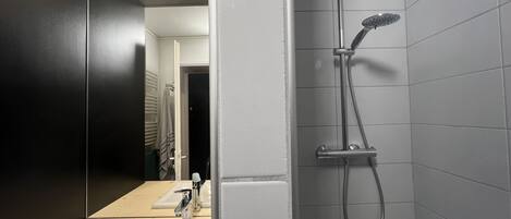 Shower, hair dryer