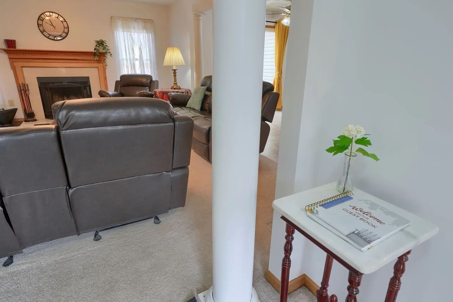Smart TV, fireplace, DVD player