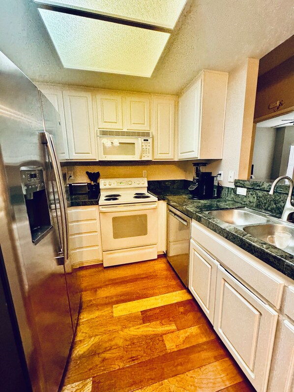 Microwave, oven, stovetop, dishwasher