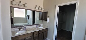 Hair dryer, towels, toilet paper