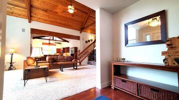 Smart TV, fireplace, video games, books