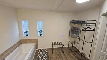 Towels, soap, shampoo, toilet paper