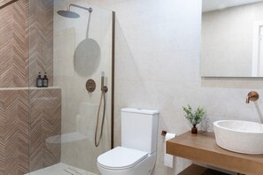 Ducha, secador de pelo, toallas