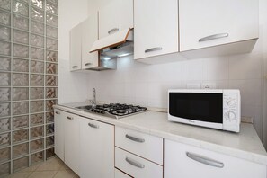 Fridge, microwave, stovetop, dishwasher