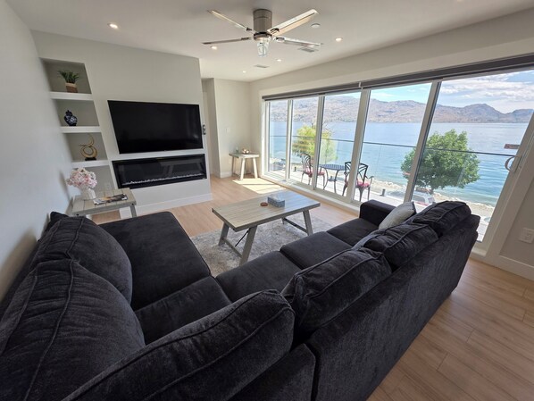 Smart TV, fireplace, computer monitors, printers