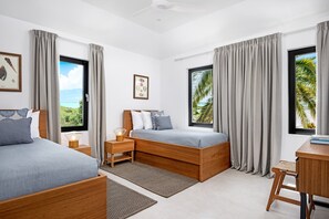 4 bedrooms, iron/ironing board, WiFi, bed sheets - TC Villas -Alizee Villa -Modern Family Retreat w/ Pool and Private Beach Path (Providenciales)