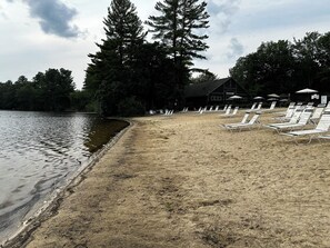 Sun-loungers, beach towels