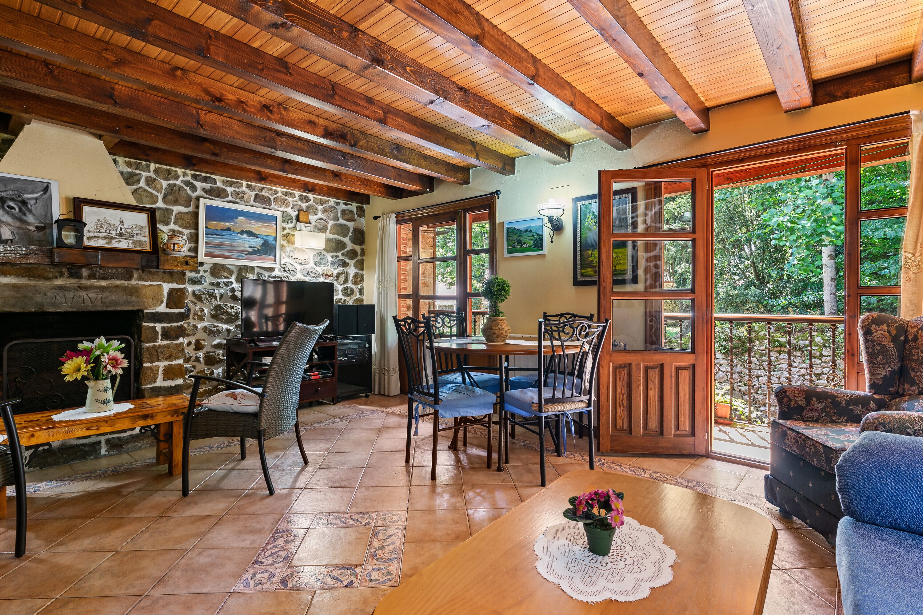 TV, fireplace, DVD player