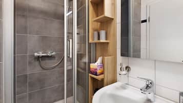 Dusche, Haartrockner, Handtücher