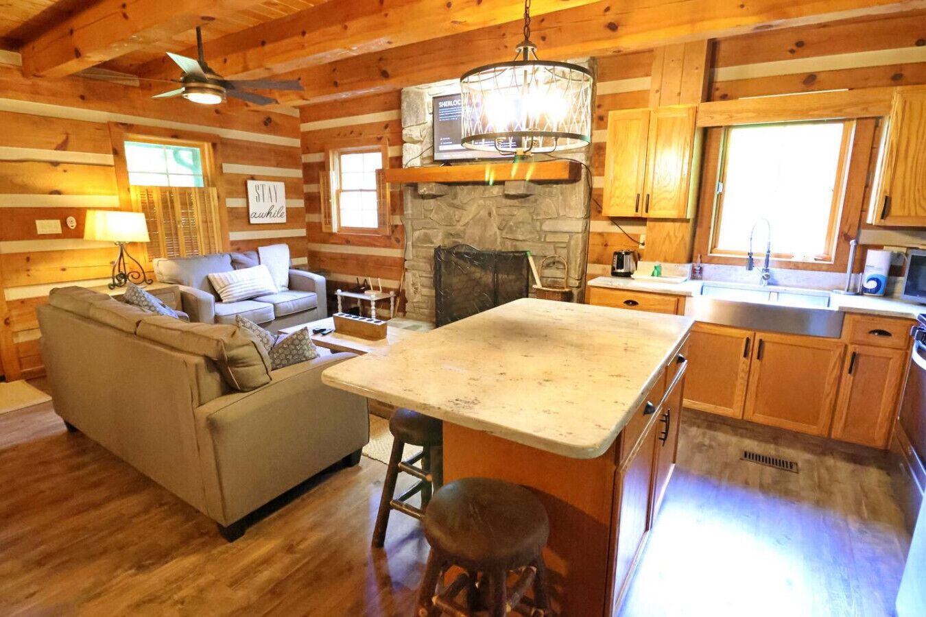 Smart-tv en een open haard