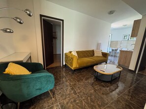 Apartment, Balcony, Sea View | Living area | Flat-screen TV - Apartments Villa Bella (Okrug)