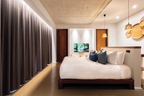Chambre Double Deluxe, vue jardin | Articles gratuits dans le mini-bar, décoration personnalisée