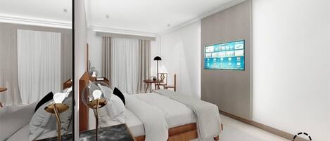 Chambre Ville Double ou avec lits jumeaux, balcon, vue ville