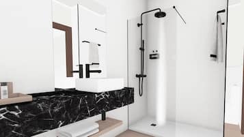 City Double or Twin Room, Balcony, City View | Bathroom