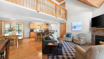 TV, fireplace, offices