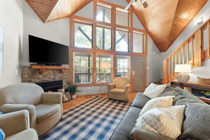 TV, fireplace, offices