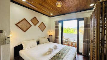 Chambre Double Supérieure, patio | Draps en coton égyptien, literie de qualité supérieure