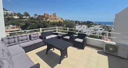 A stunning modern villa overlooking the valley and Mojacar Playa.