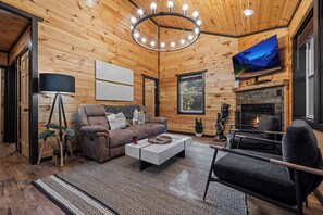 Smart TV, fireplace, video games