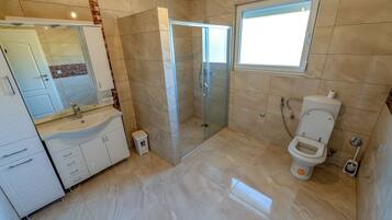 Luxury Villa, Private Pool | Bathroom | Shower, hair dryer, towels, soap