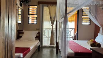 Triple Room, Ocean View | Hypo-allergenic bedding, in-room safe, desk, iron/ironing board