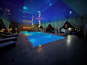 Indoor pool, a heated pool - Luxurious Villa Near Dracula's Castle with Indoor Pool, Theater, and More (Bran)