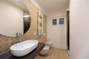 Regadera, secadora de cabello, bidet, toallas 