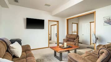 TV, fireplace, offices