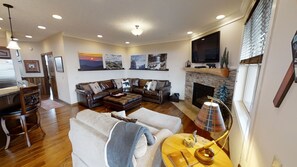 Televisión, chimenea