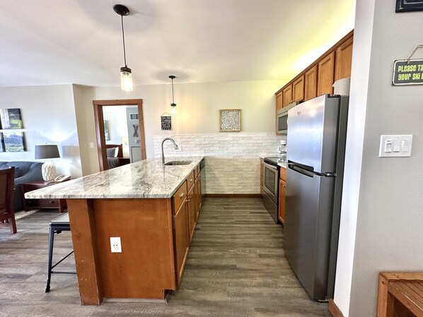 Fridge, microwave, oven, dishwasher - Incredible slopeside views from this Allegheny 2BR by RedAwning (Snowshoe)