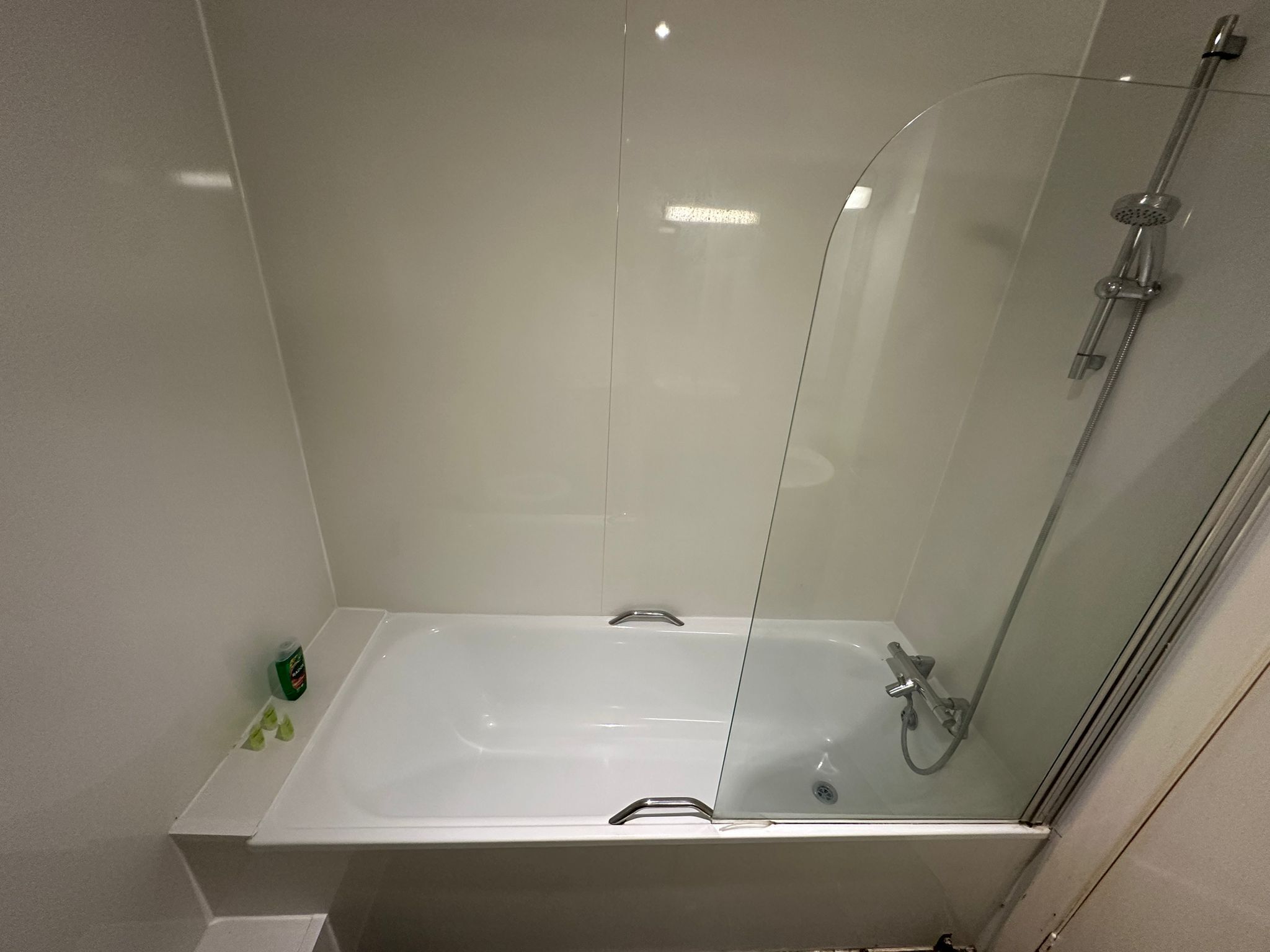 Hair dryer, towels, toilet paper