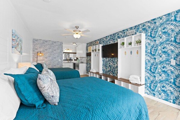 1 室のベッドルーム、WiFi (無料)、ベッドシーツ