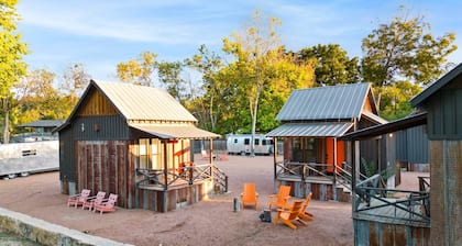 Room with One Queen and Two  Twin Beds, Private Patio with Creek View