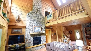 Smart TV, fireplace, DVD player, video library