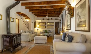 Televisión y chimenea 