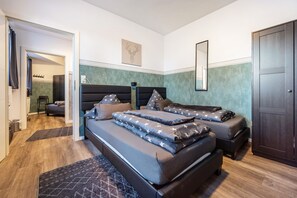 2 bedrooms, desk, soundproofing, iron/ironing board