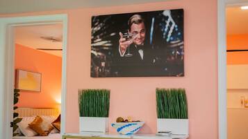 4 bedrooms, desk, iron/ironing board, travel cot