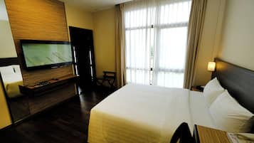 In-room safe, desk, laptop workspace, blackout curtains