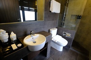 Articles de toilette gratuits, sèche-cheveux, chaussons, bidet