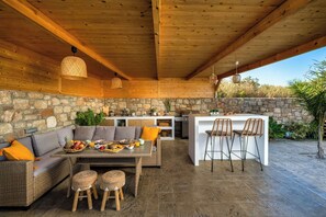 Outdoor dining - Amora Pool Villa 2 (XWX3+HGR Notia Rodos, Greece)