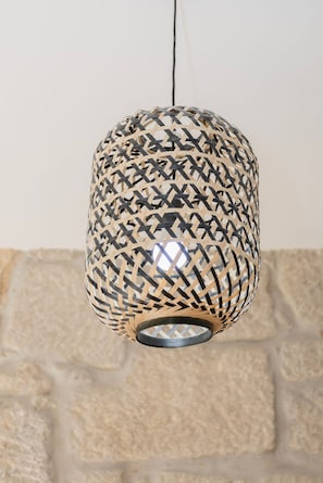 A hanging lantern with a geometric pattern. - Liiiving In Gaia - The Wine Side XII (Vila Nova de Gaia)
