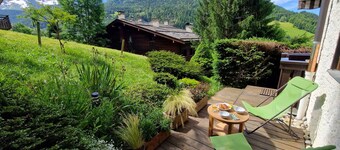 T2 rénové au Grand-Bornand avec balcon, parking et terrasse, 4 pers, proche village