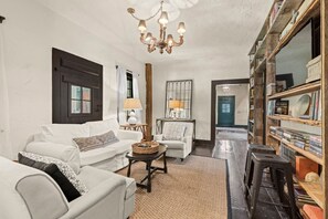 TV, fireplace - NEW | The Richland Estate | Historic | Pool (Fredericksburg)