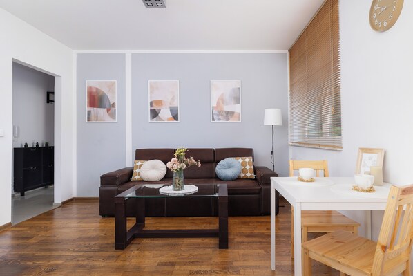 Huoneisto, 1 makuuhuone, keittiö | 1 makuuhuone, vuodevaatteet