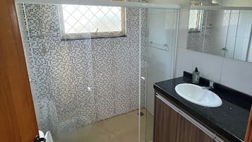 Shower, soap, toilet paper