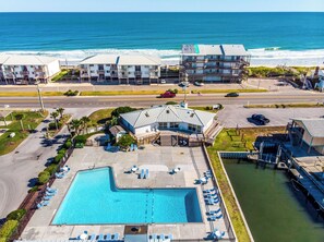 Pool - Fiddler on the Reef #168 - Soundfront, Pool, Dock, Boat Ramp, Dog Friendly! (Topsail Beach)